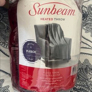 Sunbeam Heated Fleece Throw - Rich Burgundy